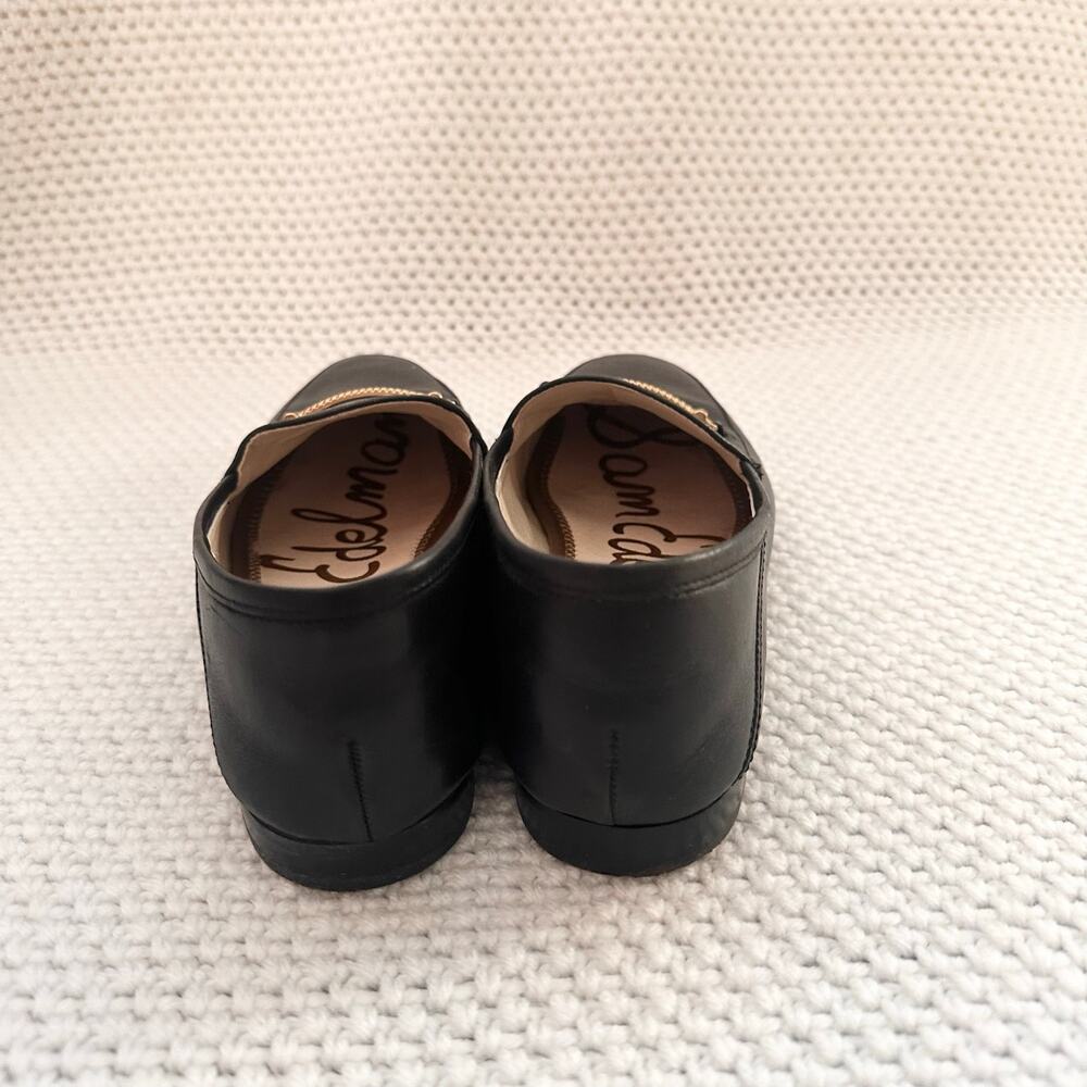 Sam Edelman Lior Black Leather Horsebit Chain Sleek Menswear Loafer Flat Shoe 7 - Picture 4 of 7